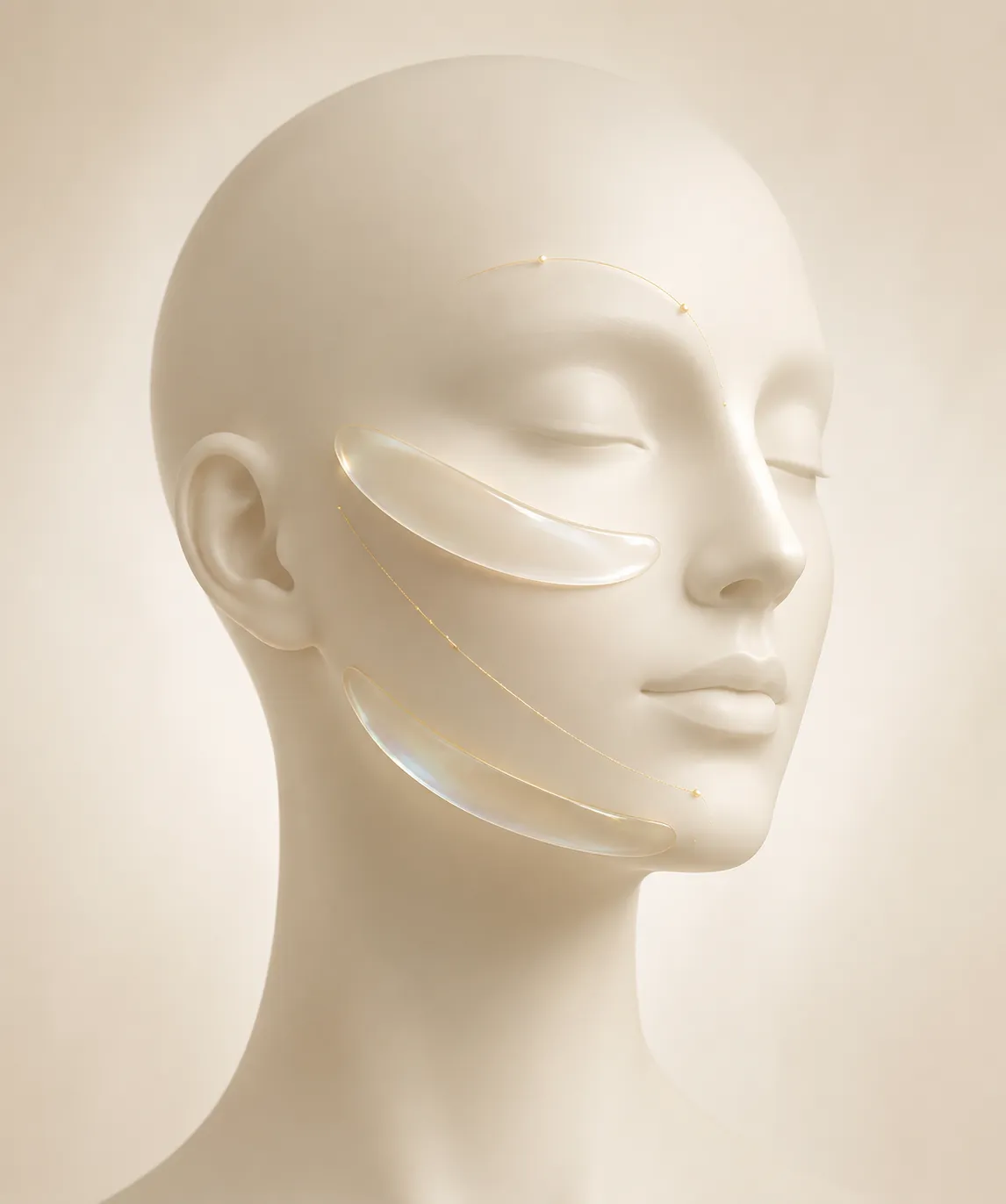 Ilustração médica conceitual do planejamento do preenchimento facial